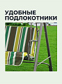Качели садовые 3-местные, 170х110х153 см, 210 кг, Олива, зелено-коричневые, полосы, Y6-1987, металл - фото 2