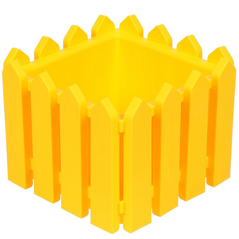 Горшок для цветов пластик, 19.5х15.6 см, желтый, Элластик-Пласт, Лардо малое