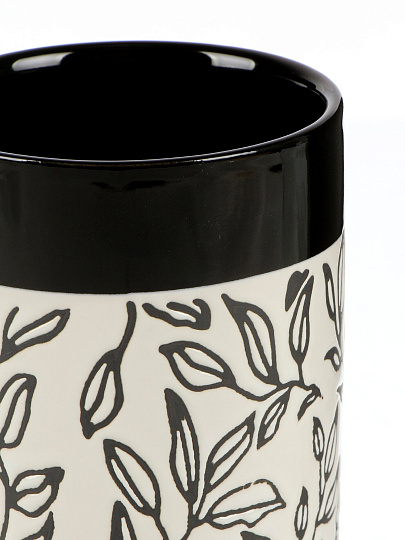 Стакан для зубных щеток, 7.5x10.5 см, керамика, Черно-белый, BCE1160AA-TB