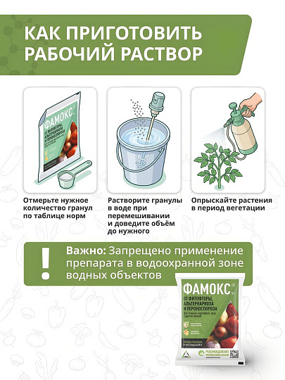 Фунгицид Фамокс, 3 г, гранулы, защита от фитофтороза, альтернариоза, пероноспороза, Агрусхим