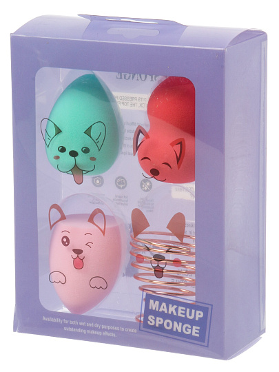 Набор спонжей для макияжа, с держателем, Y4-11512