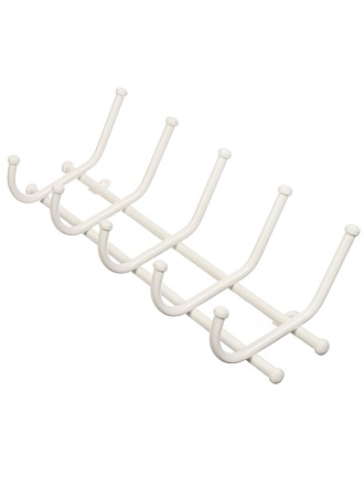 Вешалка настенная 5 крючков, 8х48х16.5 см, металл, ЗМИ, Норма 5, ВН 24 Б, белая