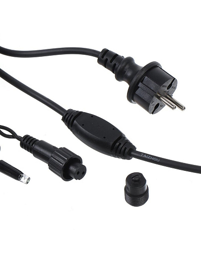 Гирлянда 150 ламп, 15 м, 1 режим, холодный белый свет, черная, на улице, сетевая, LED