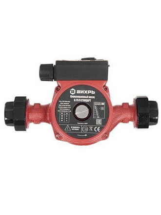 Насос циркуляционный, Вихрь, 1 '', 90 Вт, максимальный напор 6 м, 3 м³/ч, Стандарт Ц-25/6