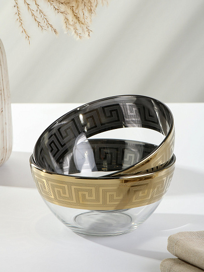 Салатник стекло, круглый, 2 шт, 7.8х7.8 см, подарочная упаковка, Греция, Glasstar, GN4_1449_1