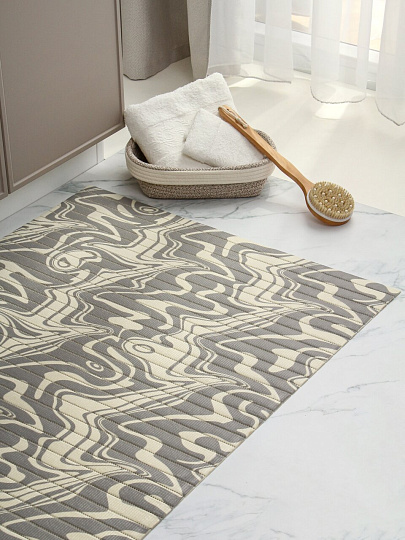 Коврик для ванной, антискользящий, 0.8х15 м, вспененный ПВХ, Вилина, Виктория, V39-grey