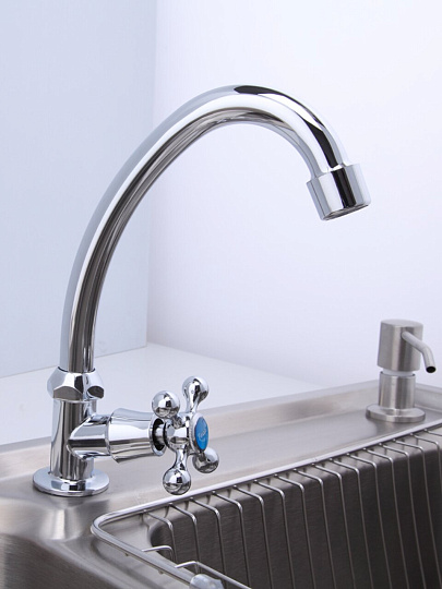 Смеситель для кухни, Frap, с кран-буксой, для одного типа воды, хром, F4108