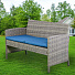 Мебель садовая Эбика, стол, 75х40х36 см, 2 кресла, 1 диван, подушка, 150 кг, C010009 - фото 2
