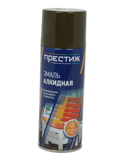 Эмаль аэрозольная, Престиж, универсальная, алкидная, глянцевая, хаки, 520 мл