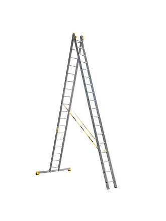 Лестница 2 секции, 18 ступеней, алюминий, 5.2 м, 150 кг, Alumet, P2 9218