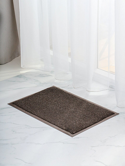Коврик грязезащитный, 40х60 см, прямоугольный, резина, лапша, коричневый, Spaghetti, ComeForte, SPM-02