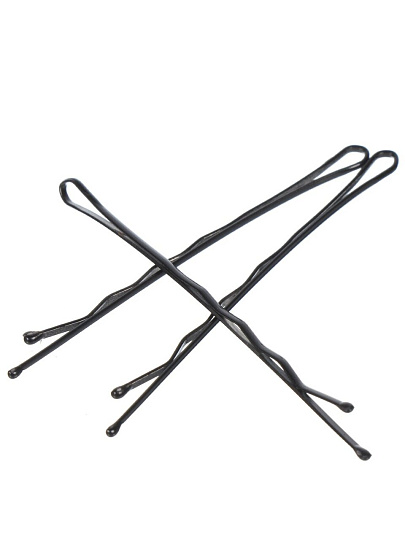 Заколка невидимка для волос 24 шт, металл, черный, A110008