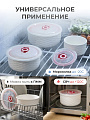 Набор салатников керамика, 3 шт, 15.5х8, 13х7, 10х6 см, с крышкой, Волны, Y4-9754, белый - фото 5