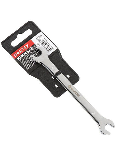 Ключ рожковый, Bartex, 8х10 мм, хромированный зеркальный, CrV сталь