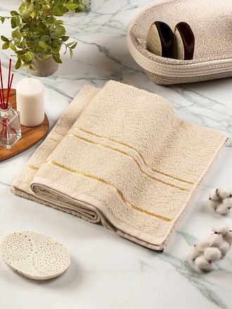 Полотенце банное 70х140 см, 100% хлопок, 420 г/м2, Азия, Silvano, песочное, Узбекистан