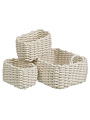Набор плетеных корзин 3 шт, прямоугольный, плетеный, хлопок, бежевый, 34х28х15 см, 21х14х13 см, МП, Y4-8933 - фото 2