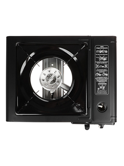 Плита газовая портативная, 1 конфорка, 34х26х9 см, для цанговых баллонов, Ермак, 333520