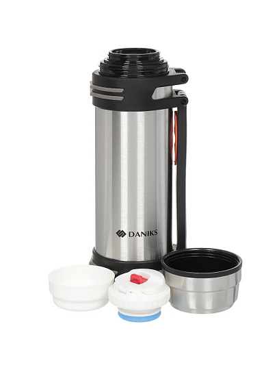 Термос нержавеющая сталь, 2 л, универсальная горловина, Daniks, колба нержавеющая сталь, серебристый, SL-200NGL
