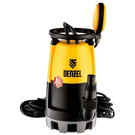 Насос дренажно-фекальный, Denzel, 900 Вт, глубина погружения 7 м, максимальный напор 9 м, 18 м³/ч, DP-900S
