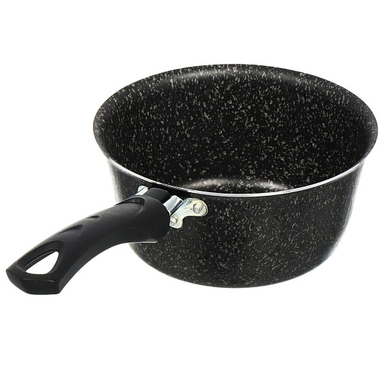 Ковш алюминий, антипригарное покрытие, 1 л, пластиковая ручка, Vari, Семейная, SVB68116, черный гранит