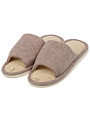 Тапки для женщин, серо-коричневые, р. 40-41, вязаные, открытые, A210338