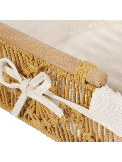 Корзина 35х25х10 см, прямоугольная, плетеная, с деревянными ручками, Y4-9683