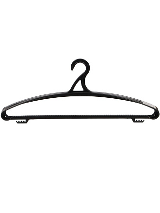 Вешалка-плечики для одежды, пластик, 52-54 р, черная, ПУ-003