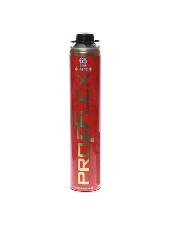 Пена монтажная Profflex, Red Plus, профессиональная, 65 л, 850 мл, зимняя, 701140