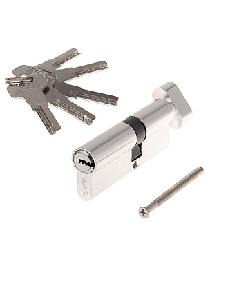 Личинка замка двери Vanger, VM-80(35C/45)-C-CR, 33598, алюминий, 80 мм, с заверткой, хром