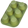 Форма для запекания силикон, 17.5х25.5 см, прямоугольная, 6 кексов, Daniks, Verde, Y4-7042