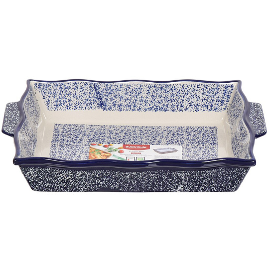 Форма для запекания керамика, 25х39 см, прямоугольная, синяя, Attribute, Eclipse blue, ABK103-SRT-B