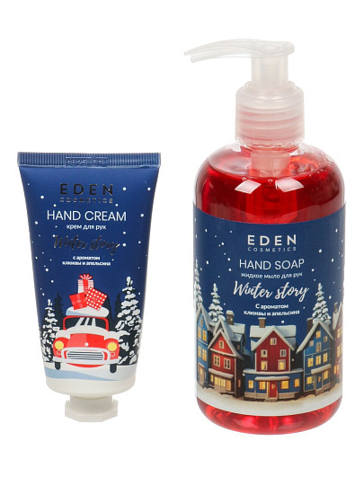 Набор подарочный для женщин, Eden, Winter story BLUE №2, крем для рук 50 мл, мыло жидкое 245 мл