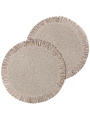Салфетка сервировочная полимер, 38 см, круглая, бахрома, Y4-9664 - фото 3
