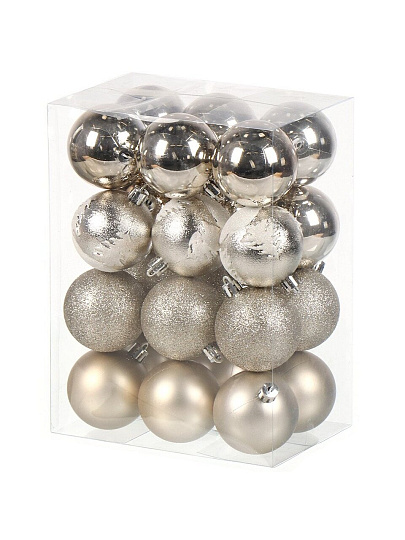 Набор елочных украшений 24 шт, микс, 6 см, SYQB3-0123087