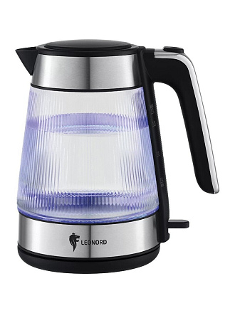 Чайник электрический Leonord, LE-1522, 1.7 л, 2200 Вт, скрытый нагревательный элемент, стекло