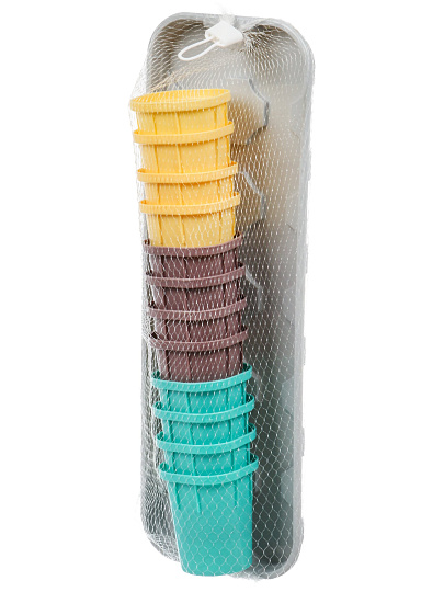 Набор горшков для рассады 12 шт, 200 мл, for Green Republic, с поддоном, в ассортименте, InGreen