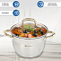 Кастрюля нержавеющая сталь, 2.6 л, с крышкой, крышка стекло, Daniks, Мадрид Gold, SD-318G, индукция - фото 14