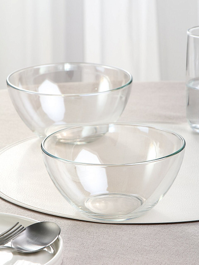 Салатник стекло, круглый, 2 шт, 15.8х7.8 см, подарочная упаковка, Радуга, Glasstar, RN_1449_1