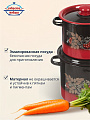 Набор посуды эмалированная сталь, 4 предмета, кастрюли 3.5,5.5 л, Сибирские товары, Рябинка 20, N20L05 - фото 2