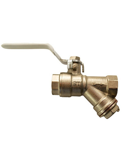 Кран для воды, 3/4", г-г, латунь, ручка, DN 20, с фильтром, STI