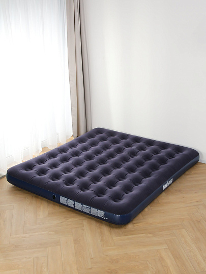 Матрас надувной Bestway, 203х183х22 см, 67004/030443BW, без насоса, флокированный, ортопедический, особопрочный, 300 кг