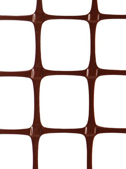 Сетка садовая пластмасса, ячейка 20 х 20 мм, квадратная, 100х2000 см, коричневая, ЗР-15/1/20