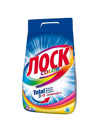 Стиральный порошок Лоск, 5.4 кг, автомат, для цветного белья, Color