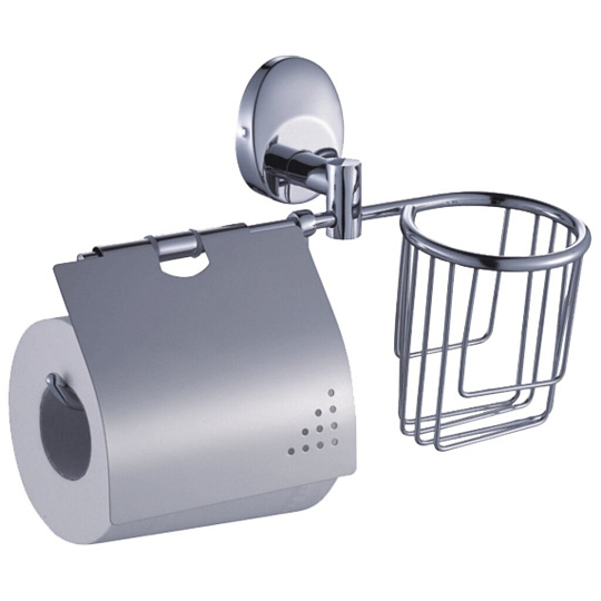 Держатель для туалетной бумаги, с корзинкой, металл, хром, Solinne, Modern, 2512.006