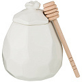 Банка для меда, фарфор, 0.5 л, 11х11х12.5 см, с крышкой, с ложкой, деревянная палочка, Native - фото 3
