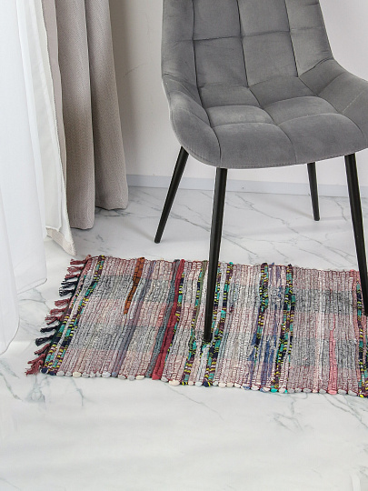 Коврик 0.5х0.9 м, Sindbad, прямоугольный, многоцветный, хлопковый, хлопок, толщина 5 мм, ручное плетение, 6021