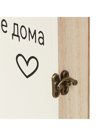 Ключница Дом, 19.5х25.5х5.8 см, МДФ, металл, 5 крючков, A200175