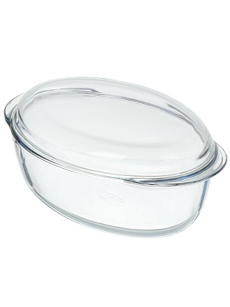 Кастрюля стекло, 20х33х13 см, 4.1 л, овальная, с крышкой, Pyrex, Let's Share, 459BC/S