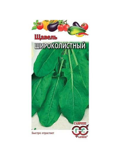 Семена Щавель, Широколистный, 0.5 г, цветная упаковка, Гавриш