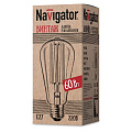 Лампа накаливания E27, 60 Вт, груша, Navigator, Декоративная Винтаж, SC17 71 957 - фото 2